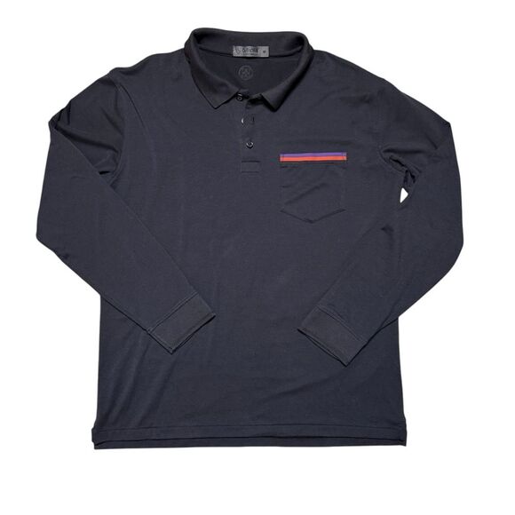 G Fore G4 Shirt Men's Black Golf Pocket Polo Preppy Cool Comfort Gorpcore Size M - Picture 1 of 8